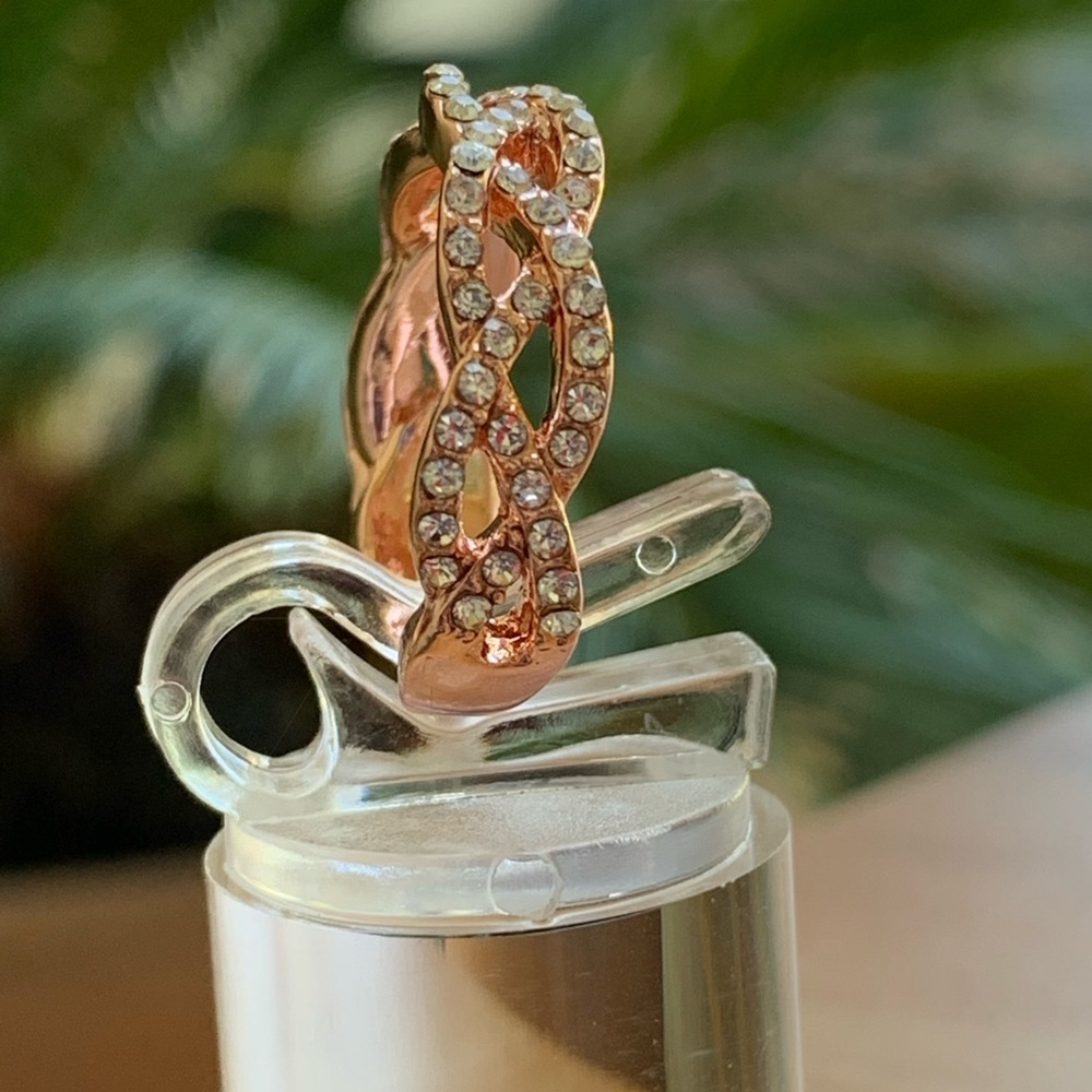 Rings For Women Rose Gold Micro Zirconia Tail - Picture 5 of 8